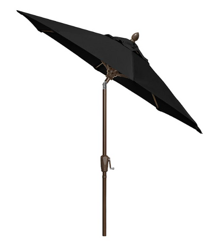 FiberBuilt Market Umbrella with Crank Lift & Push Button Tilt, 7.5 Foot Natural White Marine Grade Canopy and Champagne Bronze Pole - 7MCRCB-T-8605