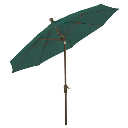 FiberBuilt Patio Umbrella with Crank Lift & Push Button Tilt, 7.5 Foot Black Canopy and Champagne Bronze Pole - 7HCRCB-T-Black