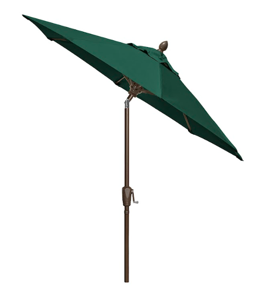 FiberBuilt Market Umbrella with Crank Lift & Push Button Tilt, 7.5 Foot Natural White Marine Grade Canopy and Champagne Bronze Pole - 7MCRCB-T-8605