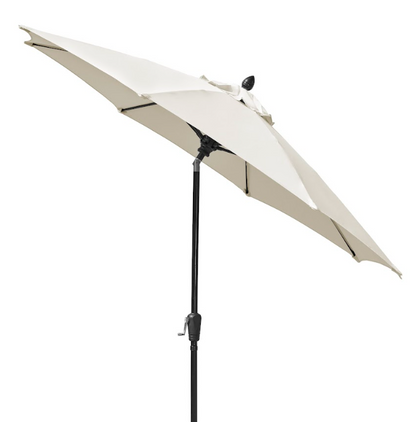 FiberBuilt Patio Umbrella with Crank Lift & Push Button Tilt, 9 Foot Black Canopy and Black Pole - 9HCRK-T-Black