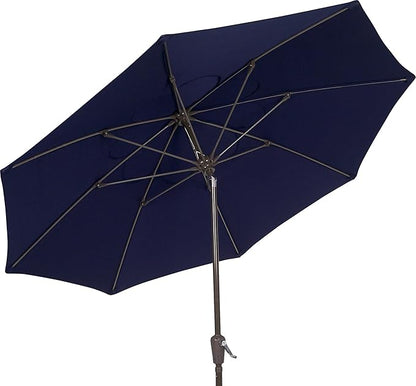 FiberBuilt Patio Umbrella with Crank Lift & Push Button Tilt, 7.5 Foot Black Canopy and Champagne Bronze Pole - 7HCRCB-T-Black