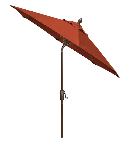FiberBuilt Market Umbrella with Crank Lift & Push Button Tilt, 7.5 Foot Natural White Marine Grade Canopy and Champagne Bronze Pole - 7MCRCB-T-8605