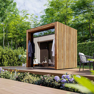 ThermaSol Fortis Sauna Cabin, Tinted Glass Front with Eave, Up to 4 Persons