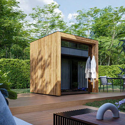 ThermaSol Fortis Sauna Cabin, Tinted Glass Front with Eave, Up to 4 Persons