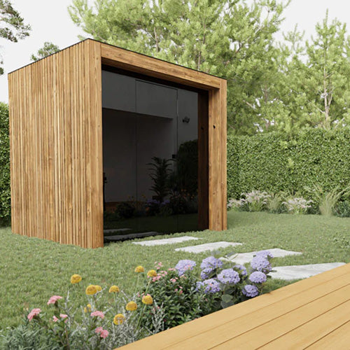 ThermaSol Fortis Sauna Cabin, Tinted Glass Front with Eave, Up to 4 Persons