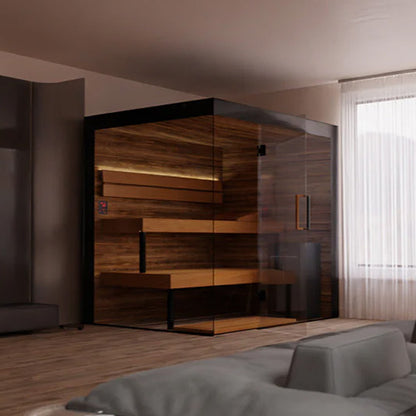 ThermaSol Lumaria Sauna Cabin, Front/Side Glass, Up to 5 Persons