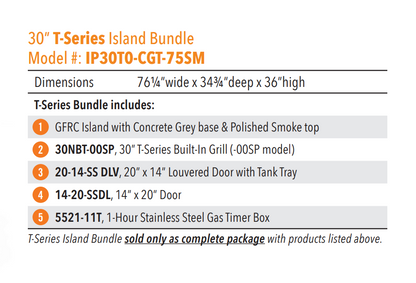 American Outdoor Grill 30” T-Series Island Bundle - IP30TO-CGT-75SM