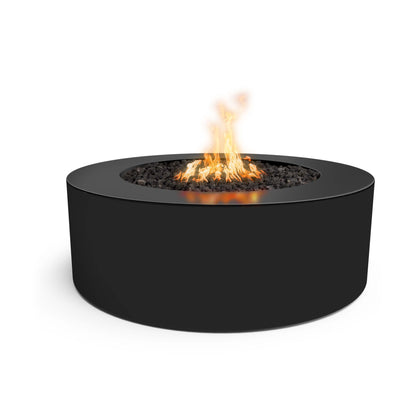 The Outdoor Plus 48-Inch Black, Powder Coated Steel, Natural Gas Fueled Unity Round Fire Pit with Match Lit Ignition -  OPT-UNYPC48-BLK-NG