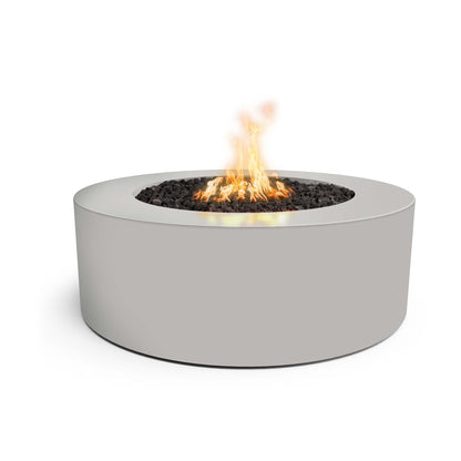 The Outdoor Plus 48-Inch Pewter, Powder Coated Steel, Natural Gas Fueled Unity Round Fire Pit with Match Lit Ignition - OPT-UNYPC48-PEW-NG
