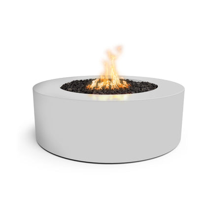 The Outdoor Plus 48-Inch White, Powder Coated Steel, Liquid Propane Fueled Unity Round Fire Pit with Match Lit Ignition - OPT-UNYPC48-WHT-LP