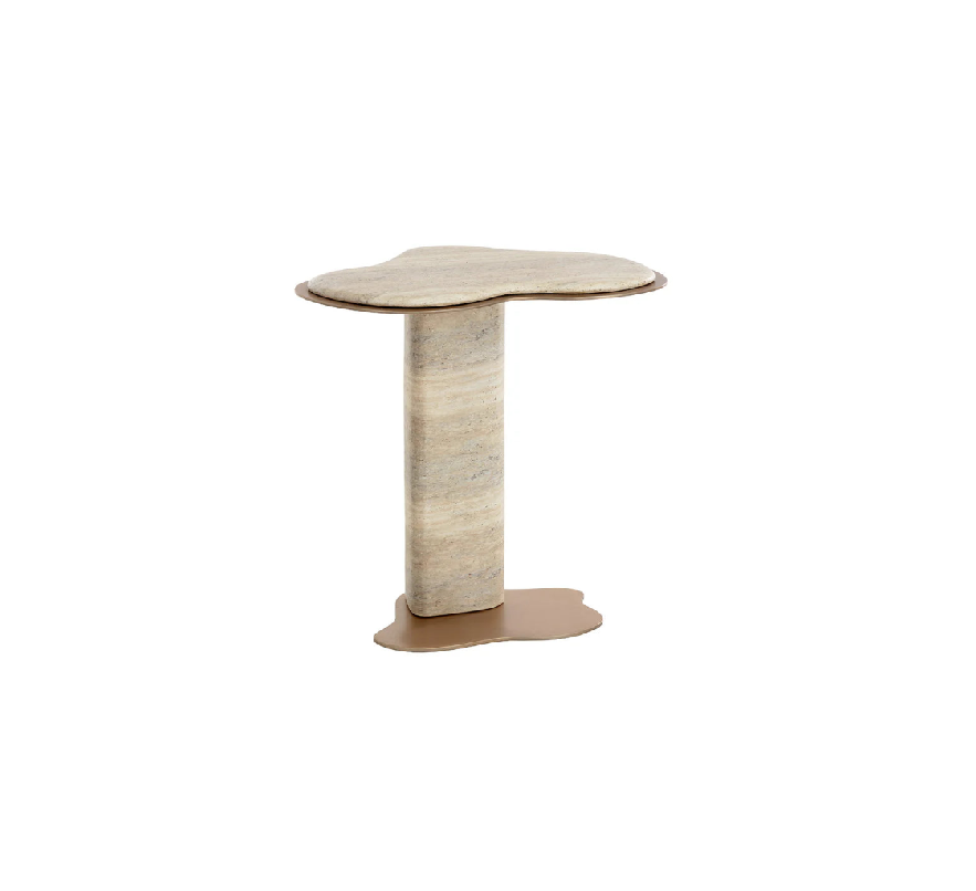 SUNPAN Isola End Table - Travertine Look