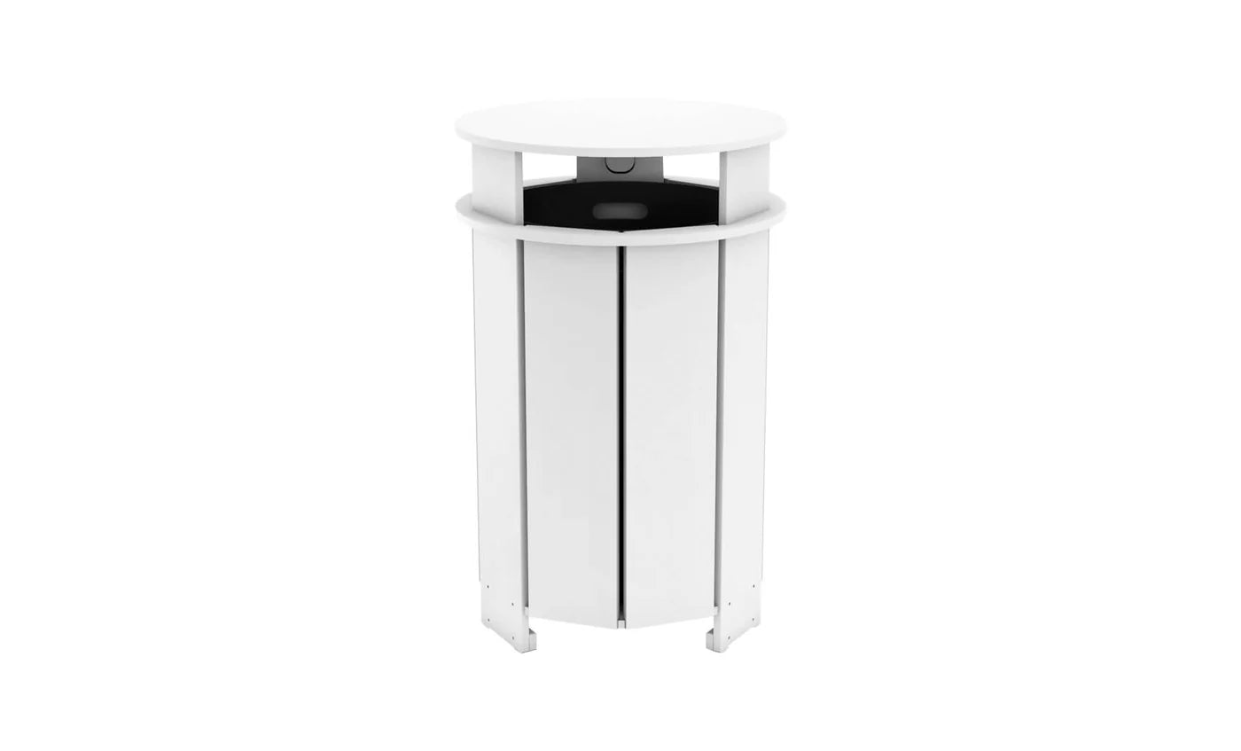 Ledge Lounger Mainstay Round Trash Bin (Available in 8 Resin Colors) - LL-MS-ITB-RD-WH