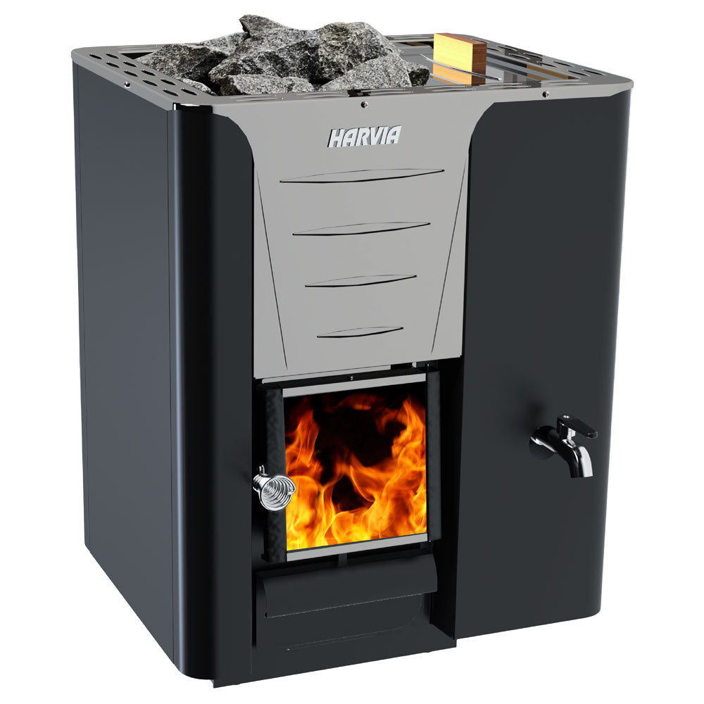 Harvia Pro Series, 24.1kW, Sauna Wood Stove with Water Tank - WKPR20RSM