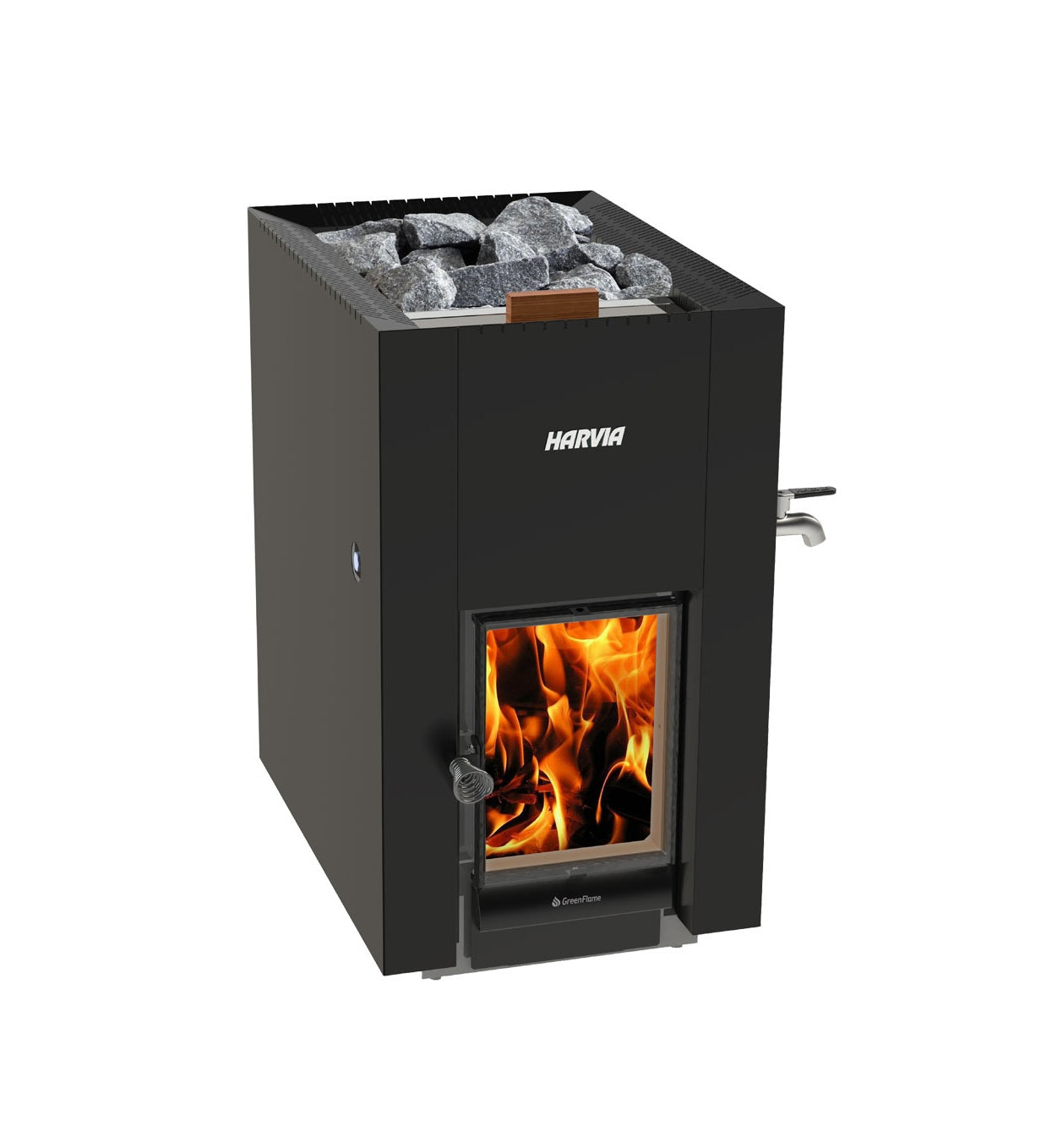 Harvia GreenFlame Series 15.7kW  Wood Sauna Stove with Water Tank