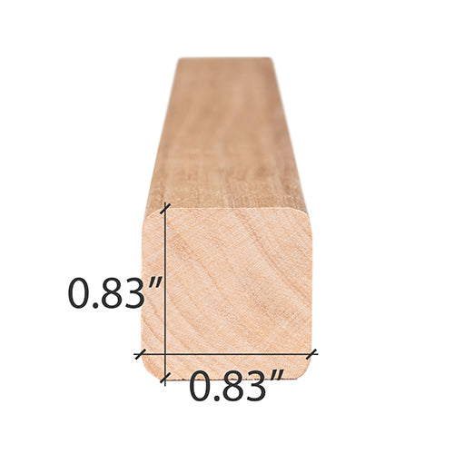 PROSAUNAS Alder Sauna Trim Moulding 1" x 1" Smooth 4-Side Eased Edges SHP