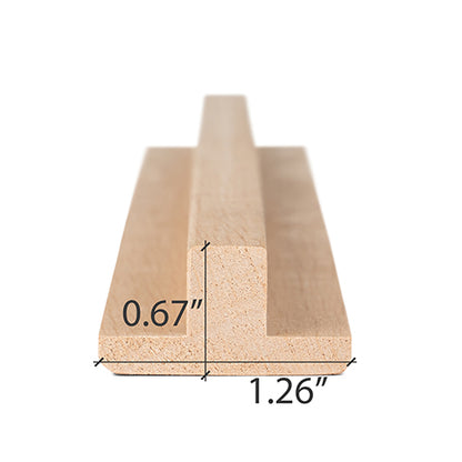 PROSAUNAS Alder Sauna T-Moulding 1" x 2" Smooth Finish