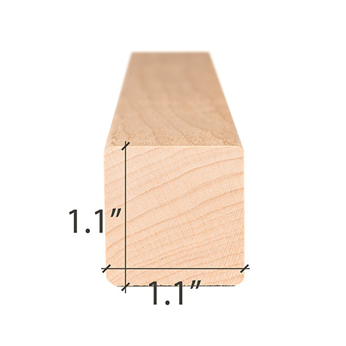 PROSAUNAS Alder Sauna Trim Moulding 2" x 2" (28mm x 28mm) Smooth 4-Side Eased Edges SHP