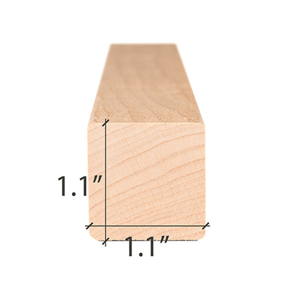 PROSAUNAS Alder Sauna Trim Moulding 2" x 2" (28mm x 28mm) Smooth 4-Side Eased Edges SHP