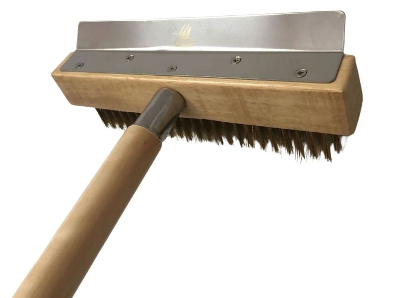 WPPO Brush w/ Wooden Handle and SS Scraper-WKBA-47W