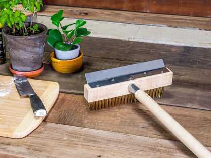 WPPO Brush w/ Wooden Handle and SS Scraper-WKBA-47W