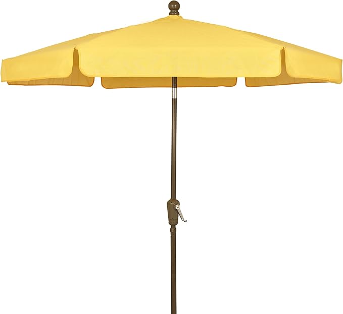 FiberBuilt Garden Umbrella with Crank Lift, 7.5 Foot Teal Canopy and Champagne Bronze Pole - 7GCRCB-Teal