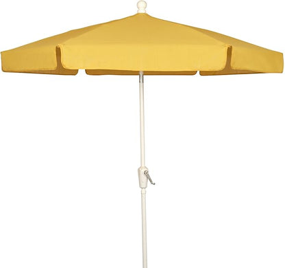 FiberBuilt Garden Umbrella with Crank Lift, 7.5 Foot Navy Blue Canopy and White Pole - 7GCRW-Navy Blue