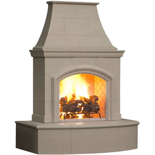 American Fyre Designs 16" Radiused Bullnose Phoenix Outdoor Vented Fireplace - 017-01-N-SM-RBC