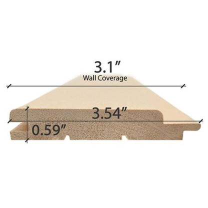 Prosaunas Alder 1x4 T&G STP Medium-Gap Wall Material