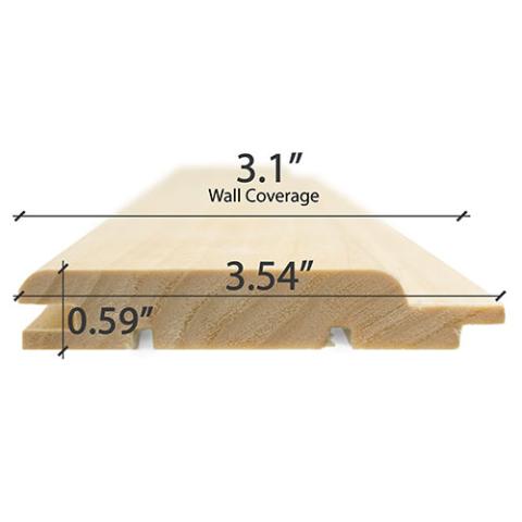 Prosaunas Aspen 1x4 T&G STP Medium-Gap, Wall Material