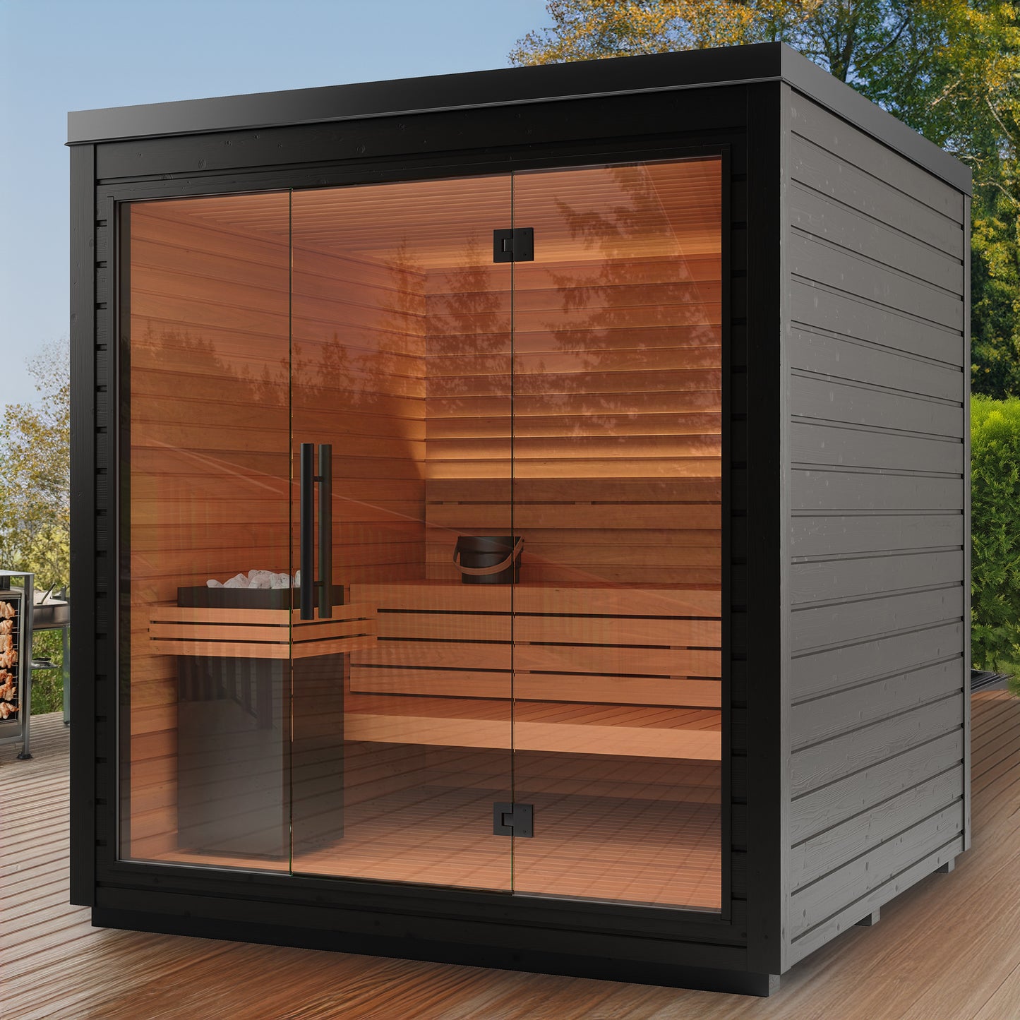 Auroom Mira L Cabin Sauna Kit BLACK