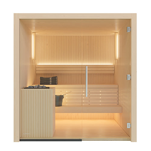 Auroom Libera Glass Indoor Sauna Kit – Elegant & Customizable (Up to 6 Persons)