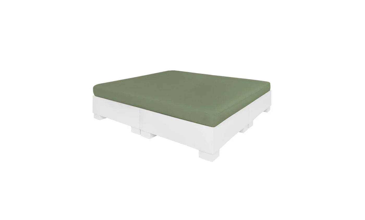 Ledge Lounger Affinity Square Sunbed with Flat Cushion (Color Options Available) - LL-AF-SB-66SQ-FC-SET-CL-STD-T16