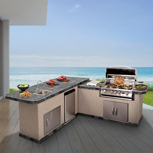 Cal Flame Carmel Q R/L Platinum Series 2-Piece BBQ Island - BBK- 870