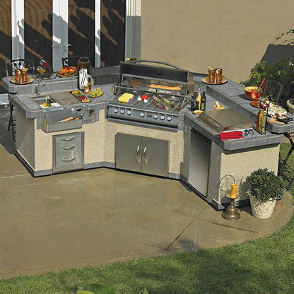 Cal Flame Laguna Q Platinum Series 3-Piece BBQ Island - GPV-3100