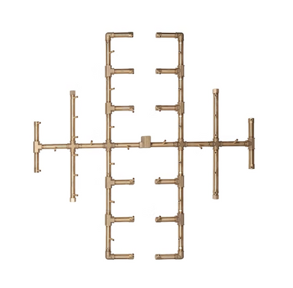 Warming Trends Original CFB450 Crossfire Brass Burner For 60" Opening or Larger with 60” Circular Plate & Flex Line Kit