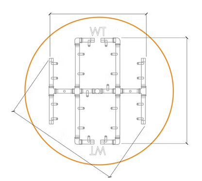 Warming Trends Original CFB290 Crossfire Brass Burner For 36" Opening or Larger with 36" Circular Plate & Flex Line Kit