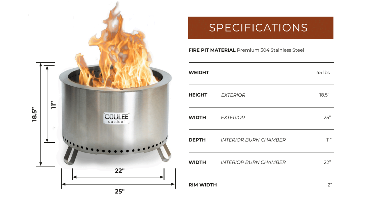 Coulee Outdoor Coulee Colorado XL Smokeless Fire Pit - CCO-0025