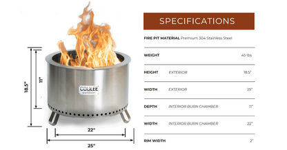 Coulee Outdoor Coulee Colorado XL Smokeless Fire Pit - CCO-0025