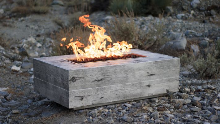 The Outdoor Plus Natural Gas Fueled 48-Inch Oak Coronado Wood Grain Fire Pit, Match Lit Ignition - OPT-COR48-OAK-NG