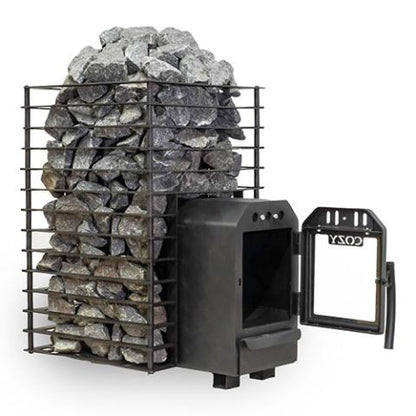 Cozy Heat Quattro Thru-Wall Sauna Stove (Wood-Burning Sauna Stove, Up to 18kW) - 4745010348266