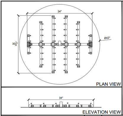 Warming Trends Circle Tree-Style CFBCT440 Crossfire Crass Burner For 42" Opening or Larger