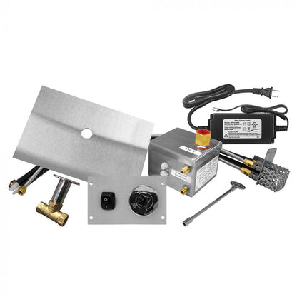 Firegear 24" by 8" Linear Stainless Steel Flat Pan Electronic Ignition Gas Fire Pit Burner Kit - Natural gas - LOF-2408-FTAWS-N