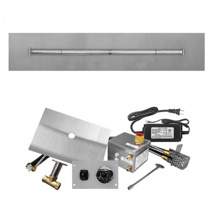 Firegear 24" by 8" Linear Stainless Steel Flat Pan Electronic Ignition Gas Fire Pit Burner Kit - Natural gas - LOF-2408-FTAWS-N