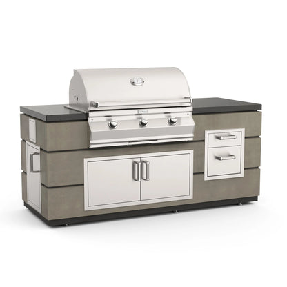 Fire Magic Contemporary Pre-Fab Choice Island with Double Drawer Cut-out - ID650-SMD-82BA
