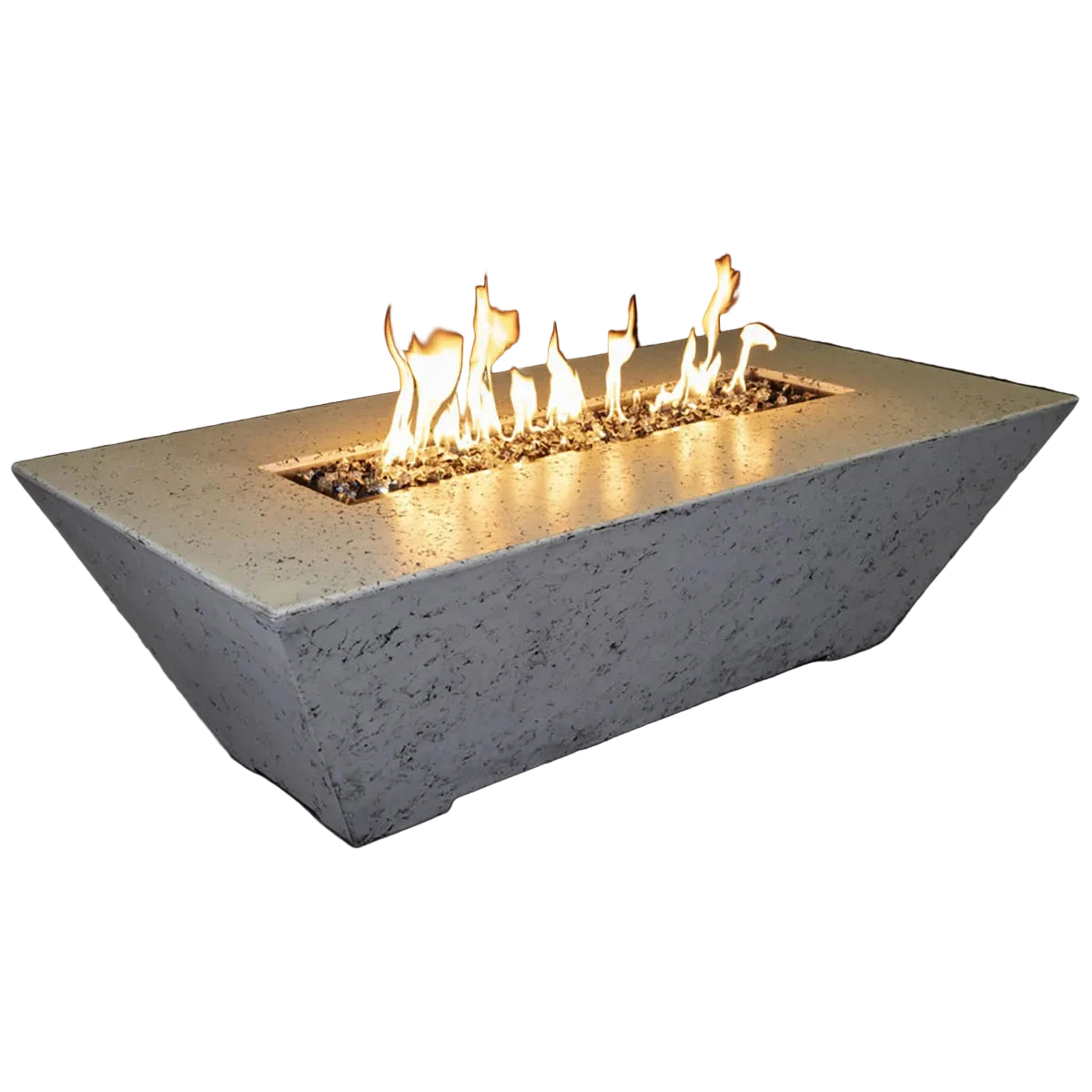 Grand Canyon Gas Logs 18” Tall Olympus Rectangular Fire Table / White