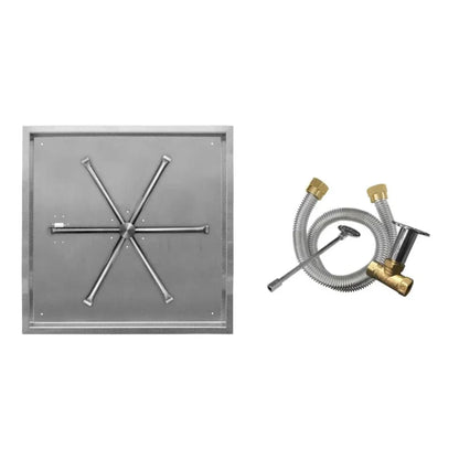 Firegear 38" Square DIP Match Throw Fire Pit - Natural Gas - FPB-38SBS36MT-N