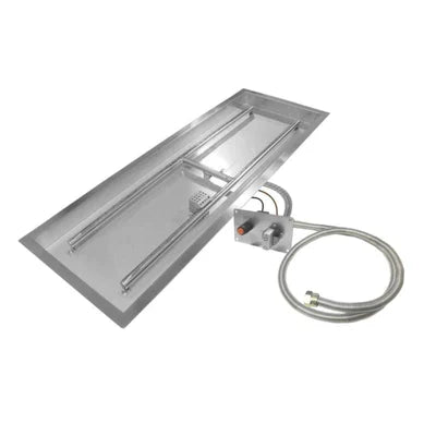 Firegear 24" x 6" Linear Drop-In Pan Thermocouple Piloted Safety Ignition Fire Pit w/21" Stainless Steel Burner - LOF-2406TTPSI-P