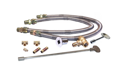 Warming Trends Original CFB450 Crossfire Brass Burner For 60" Opening or Larger with 60” Circular Plate & Flex Line Kit