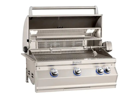 Image of Fire Magic A540i 30" Built-In Grill with Analog Thermometer, Backburner & Rotisserie Kit