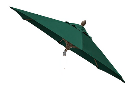 FiberBuilt Market Umbrella with Crank Lift & Push Button Tilt, 9 Foot Pacific Blue Marine Grade Canopy and White Pole - 9MCRW-T-8602